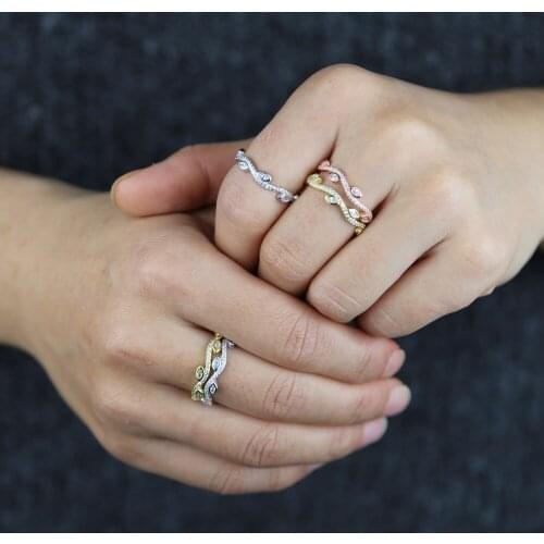 New top quality 925 sterling Silver wist oval Zircon stackable finger ring women lady Rings Set Female Engagement Bridal Ring