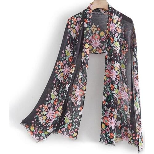 New Arrival JHBeute Spring And Autumn Chiffon Women Scarf Fashion Floral Casual Flower Versatile Ins Scarf Long Soft Silk Shawl