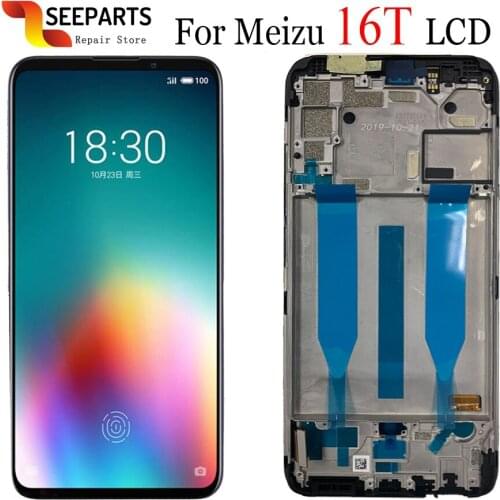Original New 6.5"For Meizu 16T LCD Display Touch Screen Digitizer Assembly + Frame Replacement parts For Meizu 16 T LCD Screen