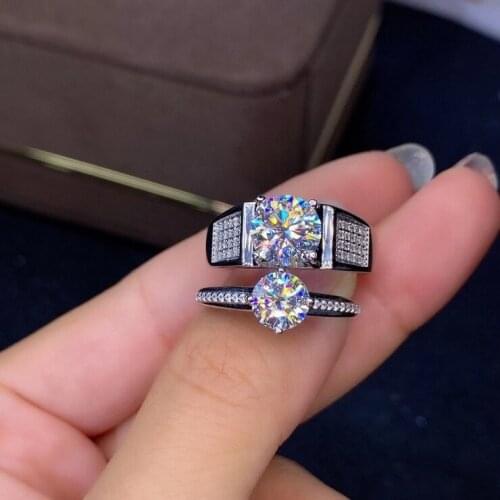 Couple ring man ring crackling moissanite gemstone ring for women jewelry engagement ring for wedding 925 silver birthday gift