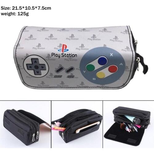 Game Playstation Handle Women MakeupBag Canvas Pencil Case Student penbag Cartoon portable zipper Cosmetic bag Stationery Gift