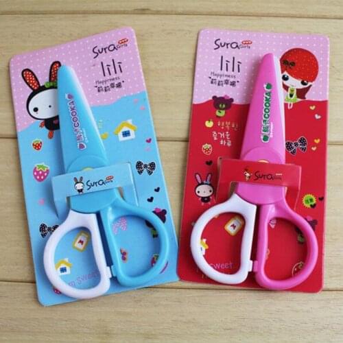 Plastic Scissors DIY Scrapbooking Photo Colors Scissors Paper Student Stationary Baby Safety Scissors /Random Color