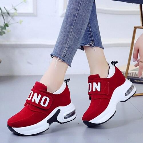 Platform Wedge Sneakers Ladies Shoes Sneaker Casual Shoes Trainers Women Female Shoes Black Red Sneakers Women Tenis Feminino