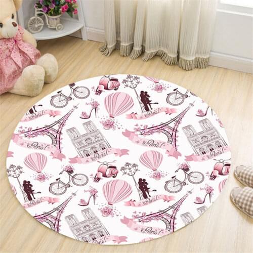 Pink Round 3D Carpet for Bed Room Girls Cosmetics Rugs cartoon Carpet for Living Room Modern Play Floor Area Rug Doormat Mat