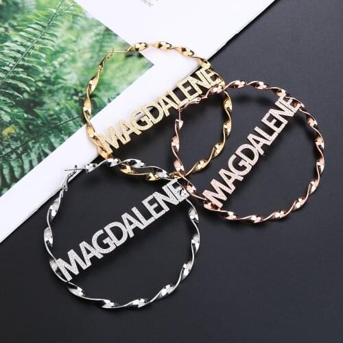 Lateefah Custom Oversize Earrings For Women Girls Unique Twisted Big Earrings Circle Earring Brinco Statement Fashion Jewelry