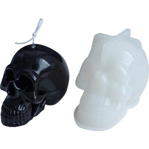 Skull Shape Molds Candle Silicone Mold DIY Tool 3D Cube Moulds Skull-shaped Durable Mould Candle Candy Soap Mould For Gifts