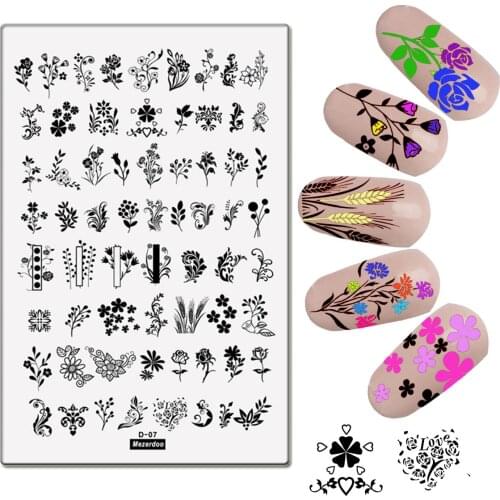 Nature Series Flower Garden Nail Art Stamping Plates Love Rose Plants Stencil Diy Manicuring Print Image Templates Tools