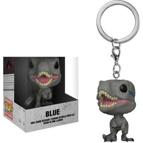 Jurassic Park Blue Velociraptor keychain Vinyl Action Collection Model Children Toys