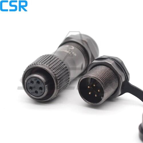 WEIPU ST12 series 5 pin Waterproof Cable connector IP68 Male Socket 12mm Panel Mount Connector