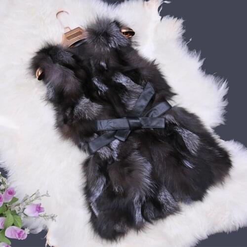 New real genuine natural sliver fox Fur vest Womens fashion Winter Warm Jacket Gilet custom big size