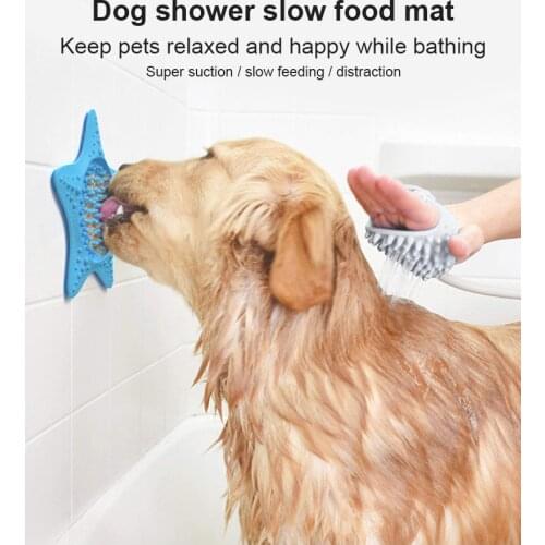 1pc Pet Dog Suction Cup Licking Pad Pet Slow Feeder Dog Suction Cup Soft Silicone Dog Bowl Mat Bathing Grooming Training Helper