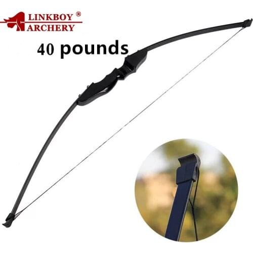 1PCS Archery 40 Lbs Archery Bow Powerful Recurve Bow for Right Hand Outdoor Hunting Shooting Traditional Long Bow with Target
