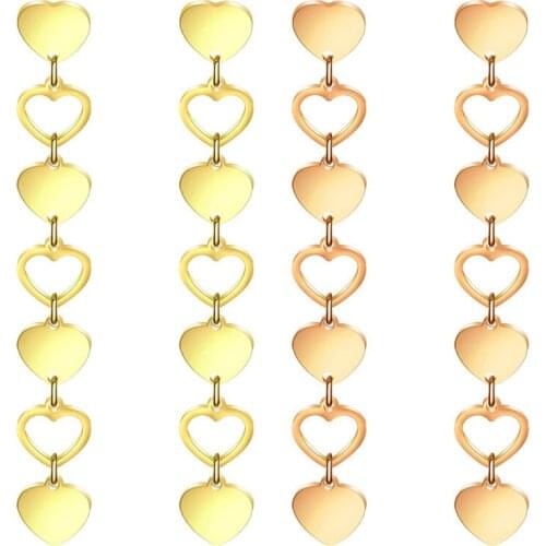 2021 Sale Fashion jewelry Simple Long Titanium steel Shaped Heart Earrings Crystal from Swarovskis 2 Colors Fit Women