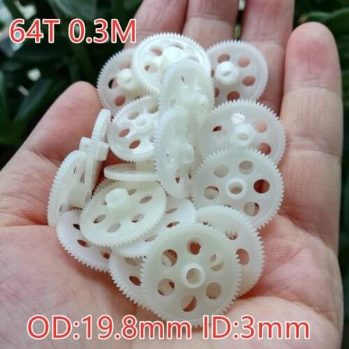 4PCS 0.3M 64T OD 19.8mm 1.4mm 2CM 3mm Gear 64T Teeth Main Gears R/C Quadcopter Drone Helicopter DIY Model Toys Spare Parts