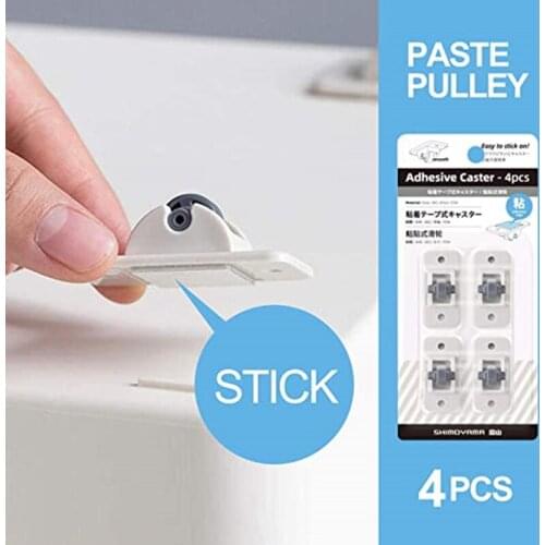 4PCS Caster Wheels Adhesive Swivel Casters for Garbage Can Storage Box Portable And Durable Furniture Casters Boxs Skateboard