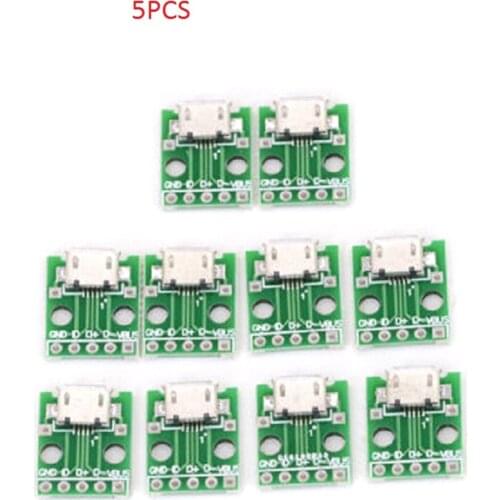 5pcs/lot B Type PCB Converter MIni USB to DIP Adapter 5pin Female Connector Best Promotion