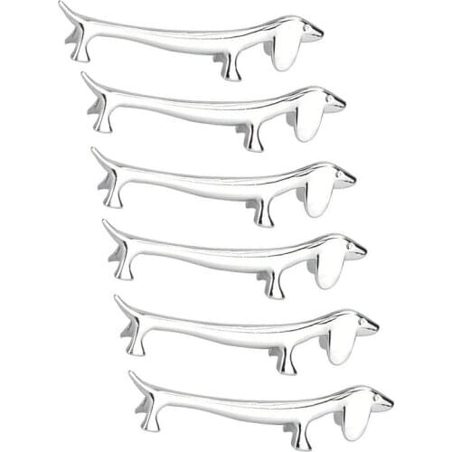 6 Pcs Chopsticks Rest Little Dog Chopsticks Holder Dachshund Zinc Alloy Fork Stand Spoon Tableware Rack Holder Tool