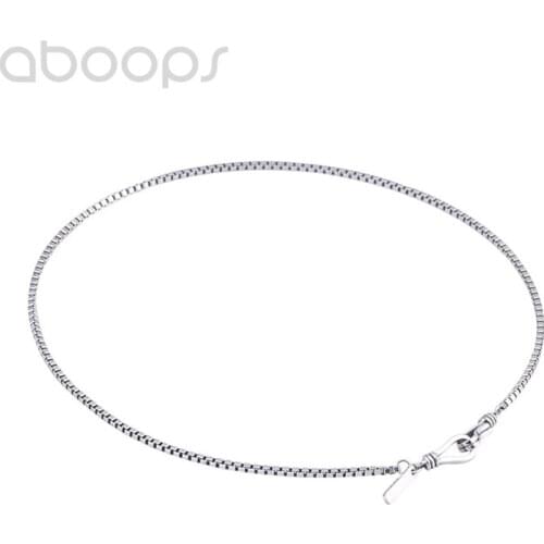 925 Sterling Silver Box Chain Necklace for Women Girls,2mm 38/40cm,Free Shipping
