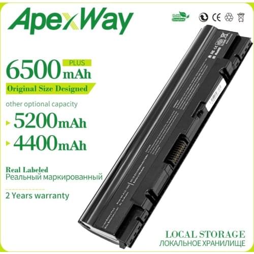 Apexway 6500MAh 6Cells Laptop Battery For Asus A31-1025 A32-1025 For Eee PC 1025 1025C 1025CE 1225 1225B 1225C R052 R052C R052CE