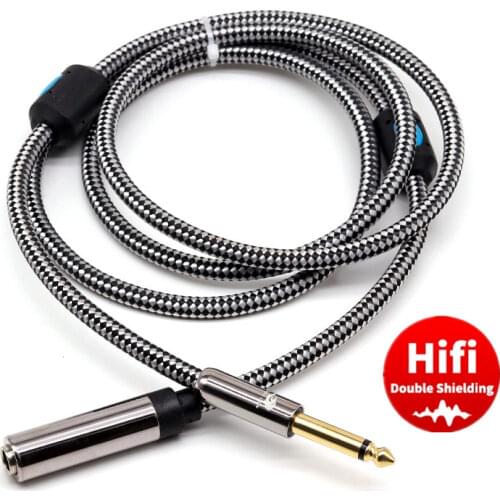 1/4 inch TS Mono Male to Female 6.35mm Jack Audio Cable For Mixer Phono Guitar Amplifier Extension Line 1m 2m 3m 5m