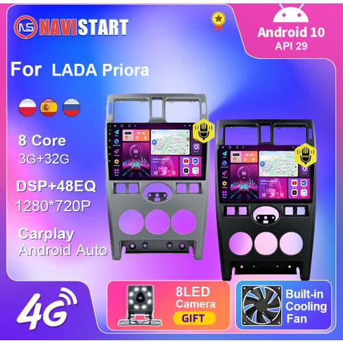 Car Radio For LADA Priora 2007 2008- 2013 Multimedia Video BT CarPlay USB Android Auto Player Navigation GPS Audio 2 din No DVD