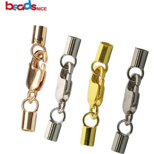 Beadsnice silver 925 elegant leather cord end caps with lobster clasp for leather bracelet handmade jewelry making ID25295