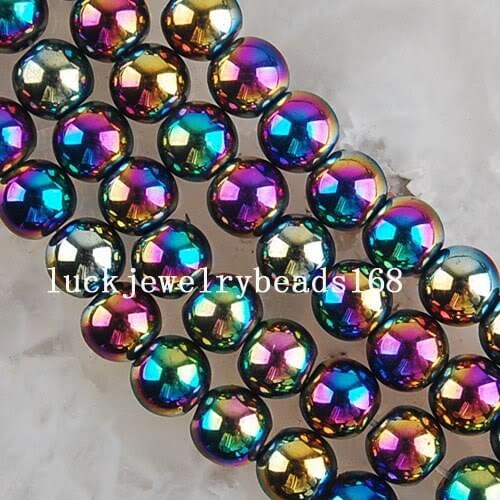 Free shipping Women Fashion Jewelry 4mm 6mm 6mm 10mm Motley Magnetic Hematite Healing Ball Loose Beads 15.5" FG4191