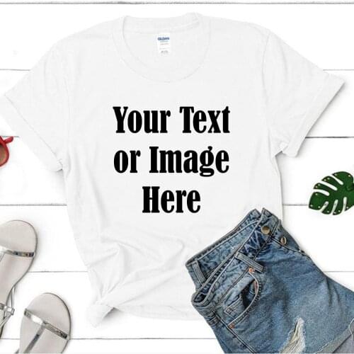 BLINGPAW Design Your Own T-shirt Personalised Photo and Text White T-shirt Design In Various Sizes Customized Print Tops Tee