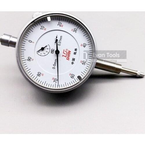 SHAN Dial Indicator 0-5mm/0.01mm Reloj Comparador Dial Test Gauge With Ear Measure Tools
