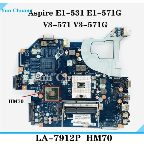For Acer aspire E1-531 V3-571G E1-571G Laptop Motherboard NBC1F11001 Q5WVH LA-7912P SJTNV HM70 (No Support i3/i5/i7)tested