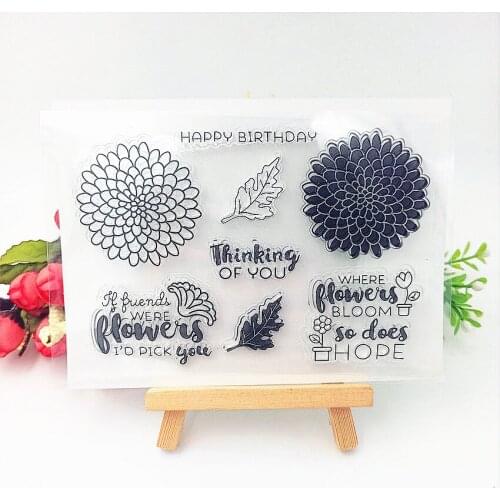 11*16cm Double color flower Transparent Clear Stamps / Silicone Seals Roller Stamp for DIY scrapbooking photo album/Card Making
