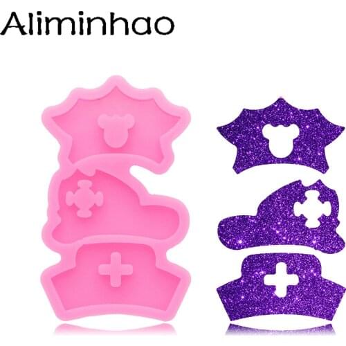 DY1198 DIY Crafts Crystal Epoxy Resin Mold Nurse Silicone Mould, Hat mold for Phone Grip Decoration