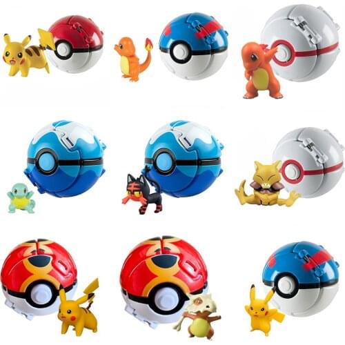TAKARA TOMY Pokemon anime figure Elf Ball Pikachu figure Pokeball Monster Variant Toy Action Figure model Toys birthday gift