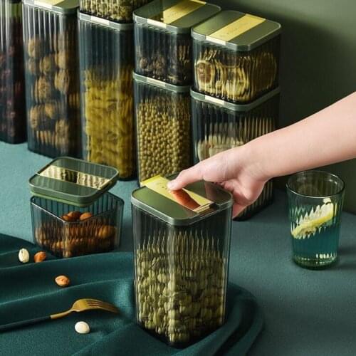 Food Storage Box Transparent Stackable Kitchen Sealed Tank Snack Nuts Grains Storage Container Household Organization Tools