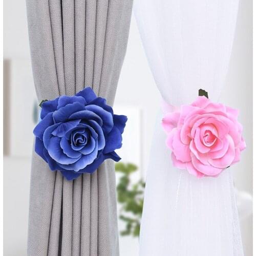 Creative flower curtain Tieback magnet Curtains Holder Clips free punching curtain clip Flowral Curtain Accessories