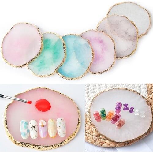 1pcs Resin Storage Painted palette Tray Jewelry Display Plate Necklace Ring Earrings Display Tray Creative Decoration Organizer