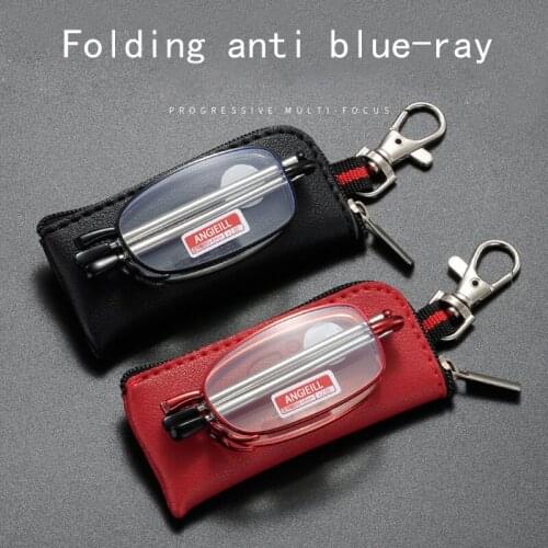 Anti blue-ray light reading glasses Portable glasses case for men and women folding reading glasses can shrink the glasses legs