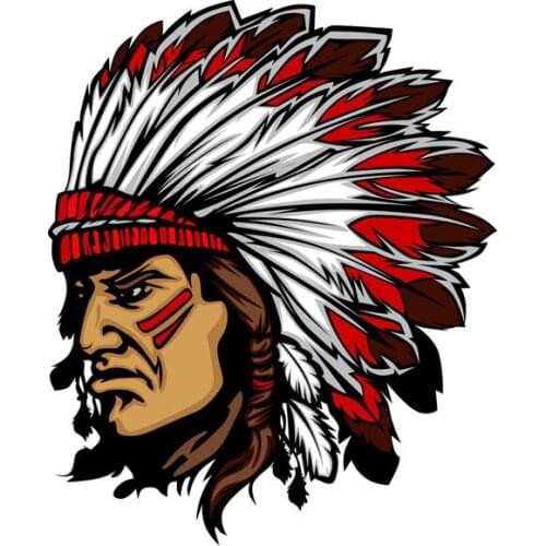 Personality Indian Chief Mascot Head Car Sticker Helmet Body Accessories 6-2272 Honda Accord Accessories 13.6CM*16.6CM