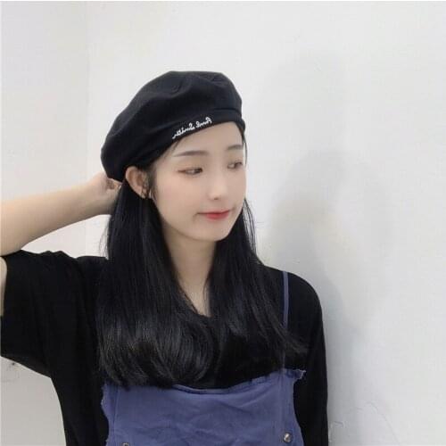 Autumn Alphabet Embroidery Beret Women Summer Thin Section British Retro Style Painter Hat Casual All-Match Octagonal Cap D2