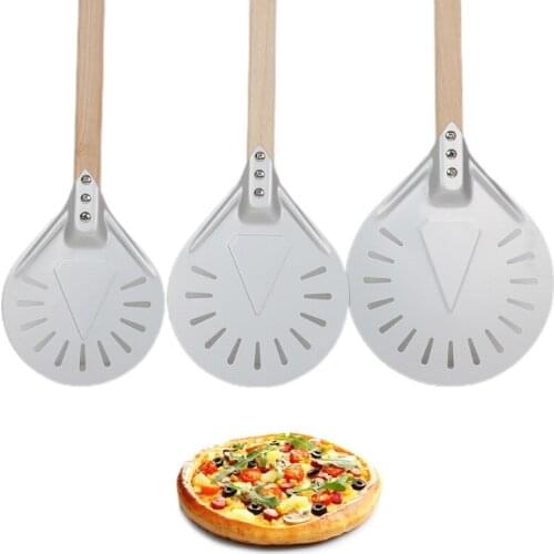 Perforated Pizza Peel Turning Homemade Pizza Peel Wooden HandleHigh Quality for Homemade Pizza Oven Accessories KItchen