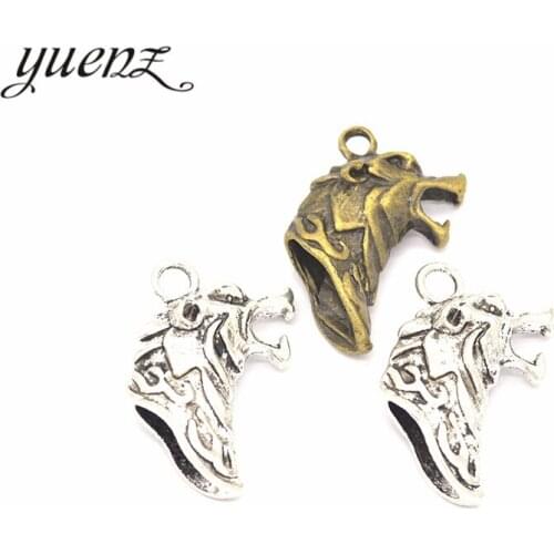 YuenZ 3pcs Antique Silver color Plated Wolf Charm Pendant fit Making Bracelets Jewelry Findings Accessories DIY 34*21mm D932