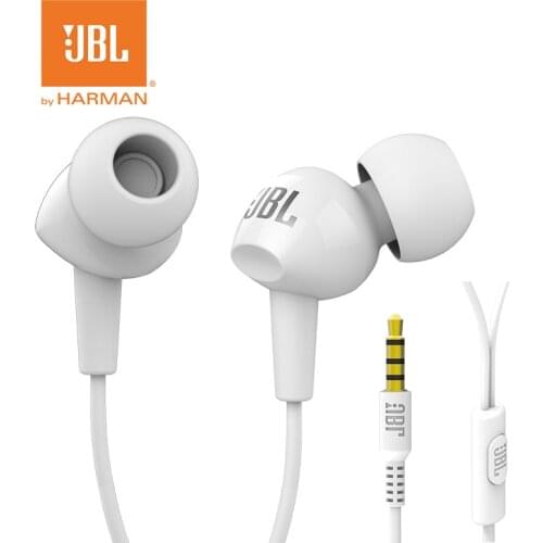 JBL C100Si Stereo Wired Headphones Deep Bass Music Sports 3.5mm Headset In-ear Earbuds With MIC