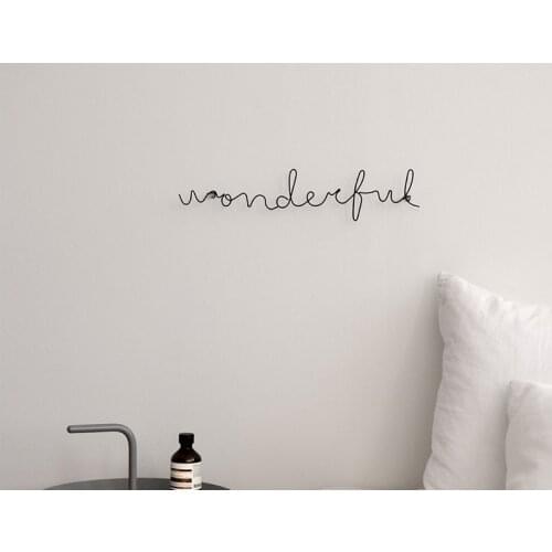 1PC Wire Letters Home Decor Interior Wall Sign Gift Love Happy Kitchen Livingroom Wall Decorative Letters & Numbers 6 Styles