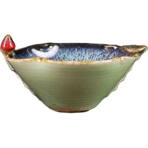 Early collection of antique kiln blue glazed lotus seed hat bowl ornaments