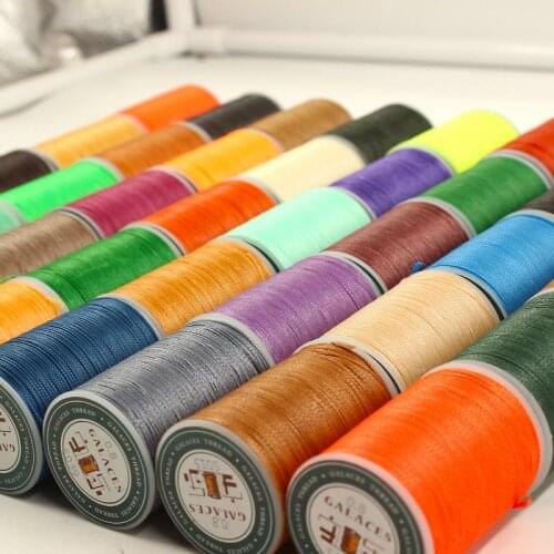 Mulit-Color 0.8mm Wax Thread Cord 90m Sewing Flat Wax Flat Lines DIY Handmake Sewing Leather Stitching Line Crafts Decor