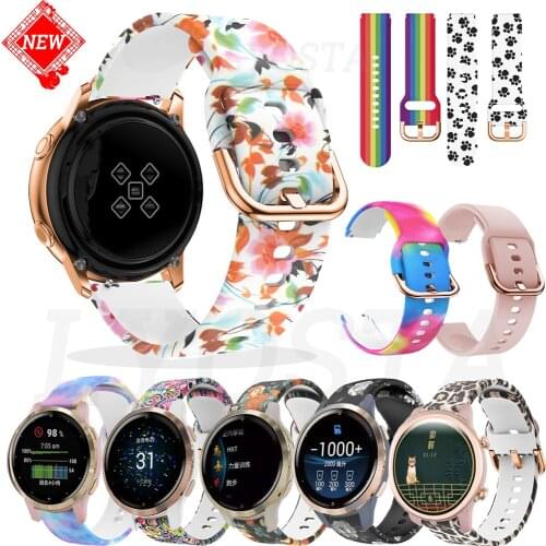 18mm Watchband For Garmin Venu 2S/Active S Strap Vivoactive 4S/Vivomove 3S Smartwatch Silicone Band Replace Bracelet Wriststrap