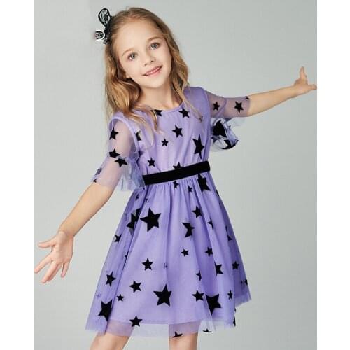Girls' net dress long sleeves childrens dress oversea princess dress