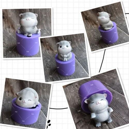 Different Style Cat Silicone Mold DIY Chocolate Fondant Mold Epoxy Mold Gypsum Resin Silicone Mold 15101-105