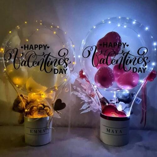 Led Party Hot Air Balloon Bouquet Gift Surprise Tool Bopo Box Christmas Stuff Reveal Packing Wrap Gifting Packaging Basket Candy