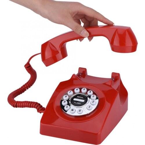 Rotary Dial Phone Wired Retro Telephone For Home Office Noise Cancelling Vintage Antique Telephone telefono fijo para casa